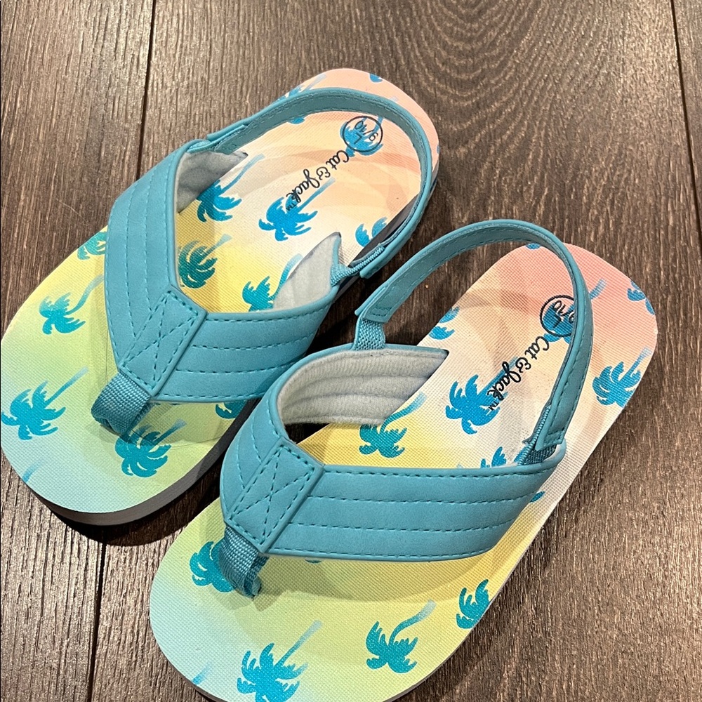 Carter's Blue and Yellow Kids Flip Flops